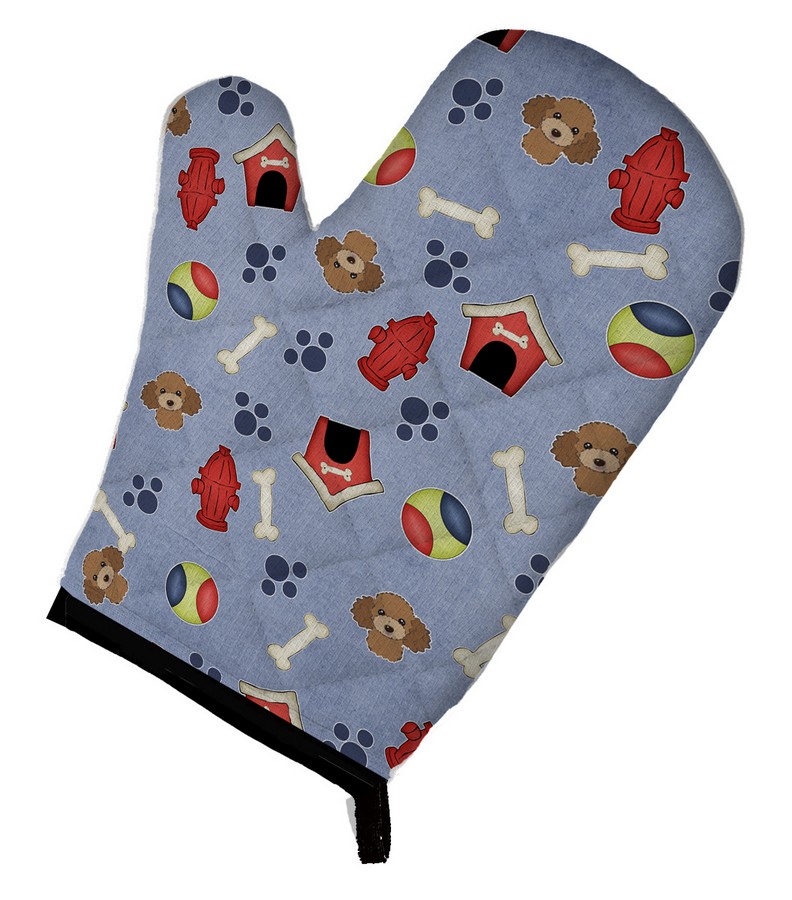 Bb4035ovmt Dog House Collection Chocolate Brown Poodle Oven Mitt