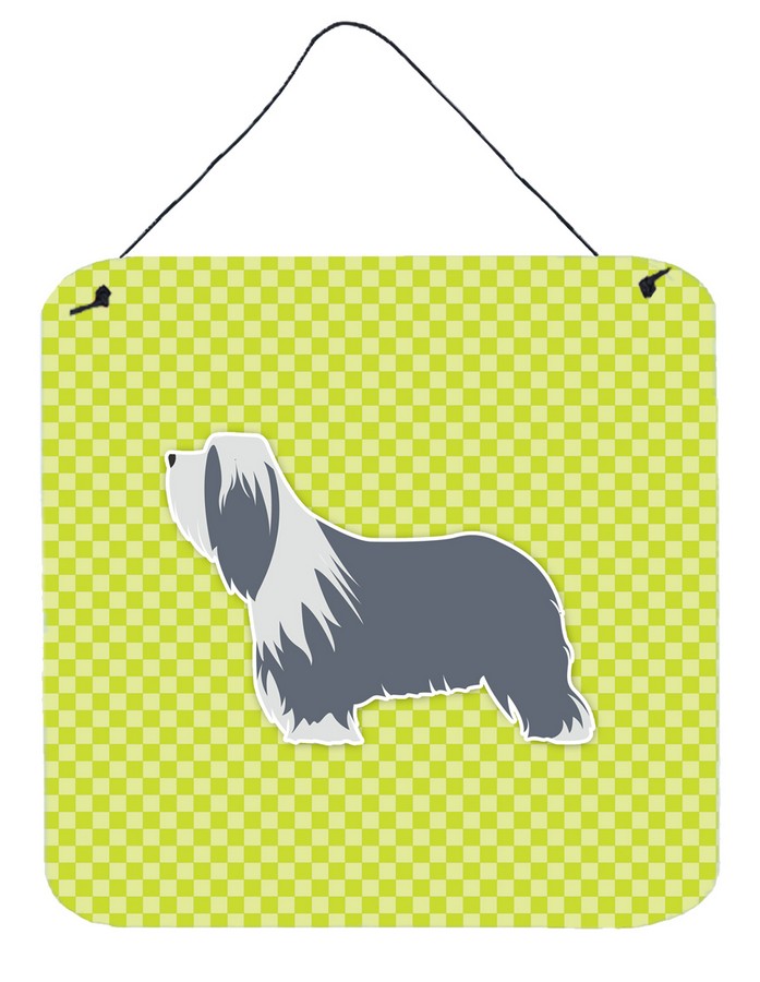 UPC 652513466714 product image for Bearded Collie Checkerboard Green Wall or Door Hanging Prints | upcitemdb.com