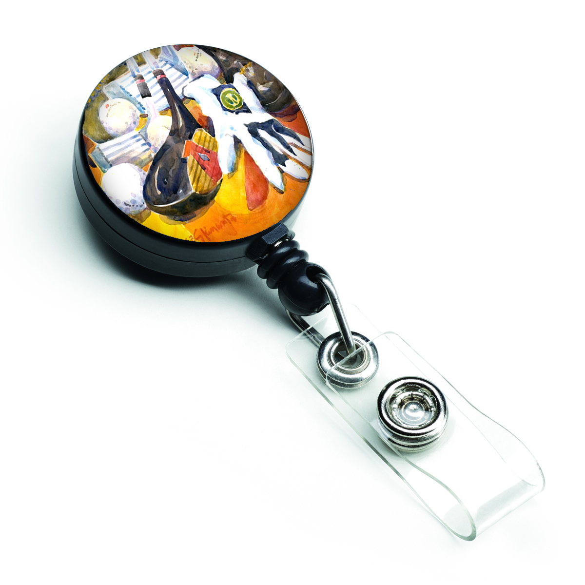 Carolines Treasures 6070BR Golf Clubs Ball & Glove Retractable Badge Reel