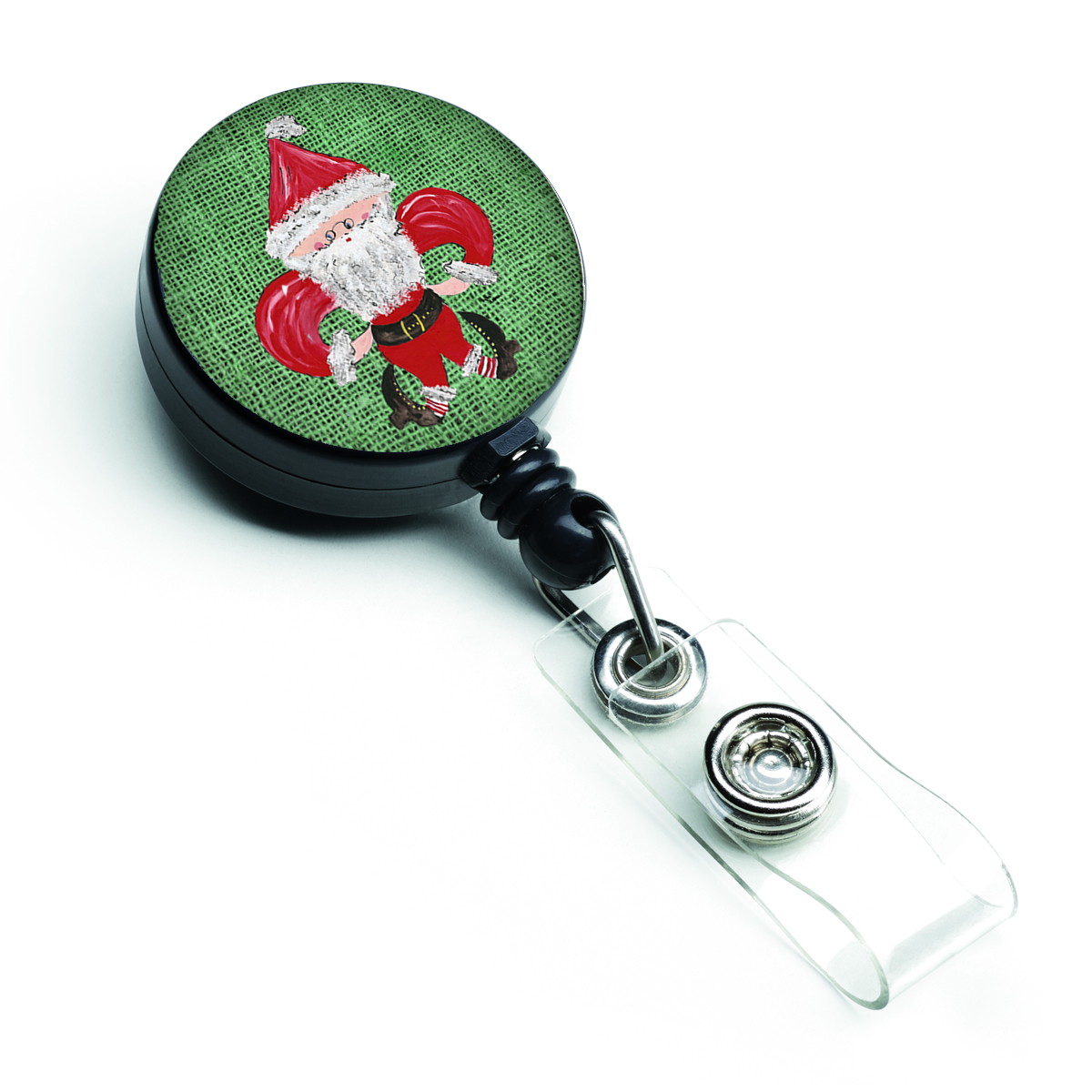 Carolines Treasures 8746BR Christmas Santa Fleur De Lis Retractable Badge Reel Carolines Treasures 8746BR Christmas Santa Fleur De Lis Retractable Badge Reel