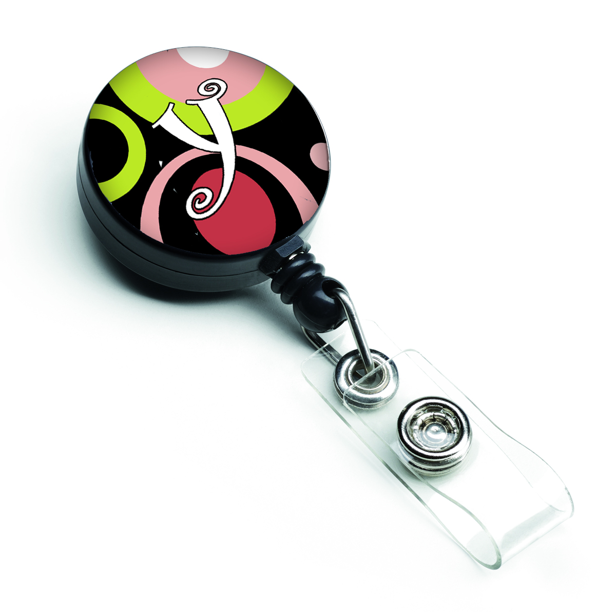 Carolines Treasures AM1002-YBR Letter Y Monogram Retro in Black Retractable Badge Reel Carolines Treasures AM1002-YBR Letter Y Monogram Retro in Black Retractable Badge Reel