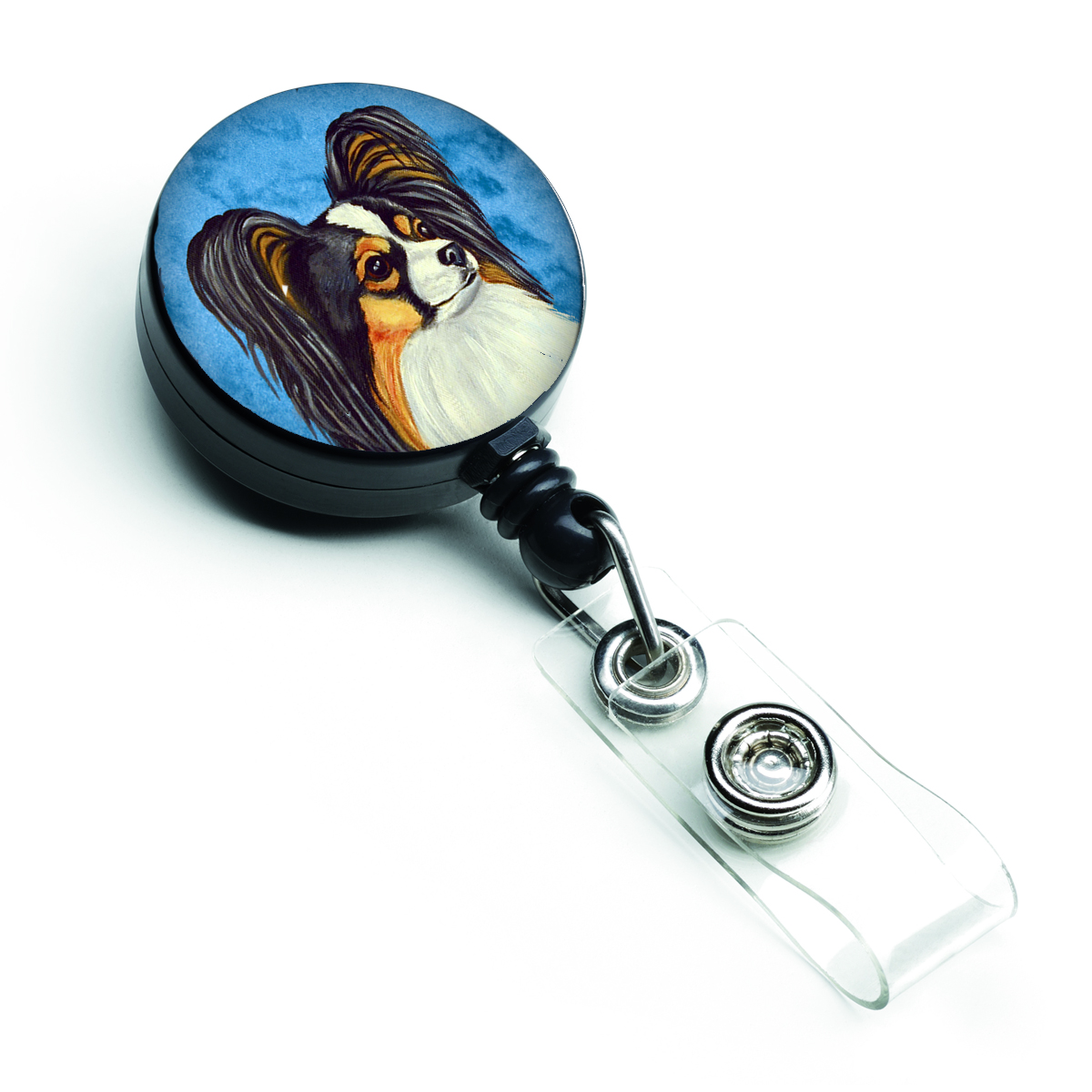 Carolines Treasures LH9390BUBR Blue Papillon Retractable Badge Reel Carolines Treasures LH9390BUBR Blue Papillon Retractable Badge Reel