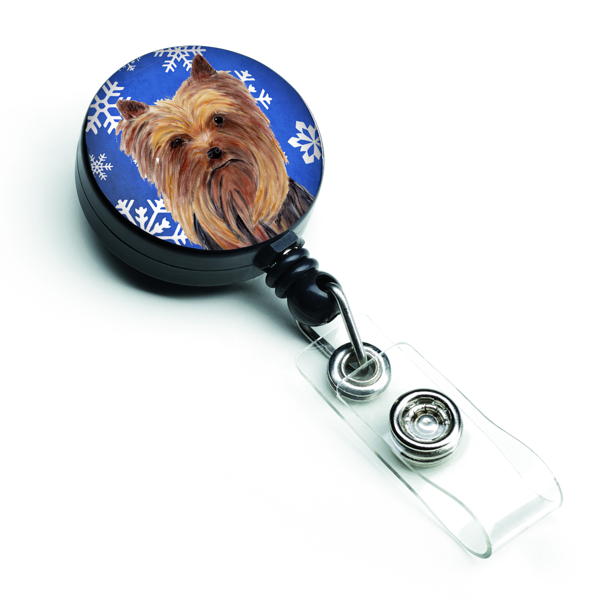 Carolines Treasures SC9365BR Yorkie Winter Snowflakes Holiday Retractable Badge Reel Carolines Treasures SC9365BR Yorkie Winter Snowflakes Holiday Retractable Badge Reel