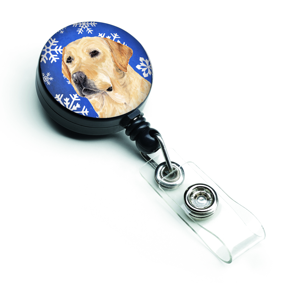 Carolines Treasures SC9376BR Labrador Winter Snowflakes Holiday Retractable Badge Reel Carolines Treasures SC9376BR Labrador Winter Snowflakes Holiday Retractable Badge Reel