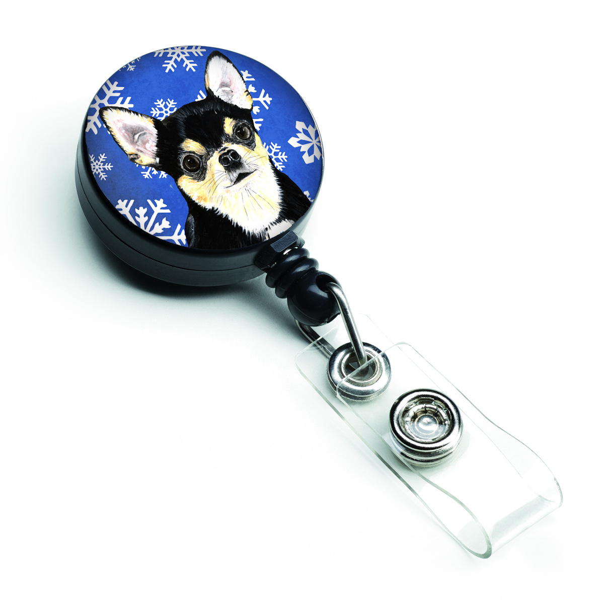 Carolines Treasures SC9399BR Chihuahua Winter Snowflakes Holiday Retractable Badge Reel Carolines Treasures SC9399BR Chihuahua Winter Snowflakes Holiday Retractable Badge Reel