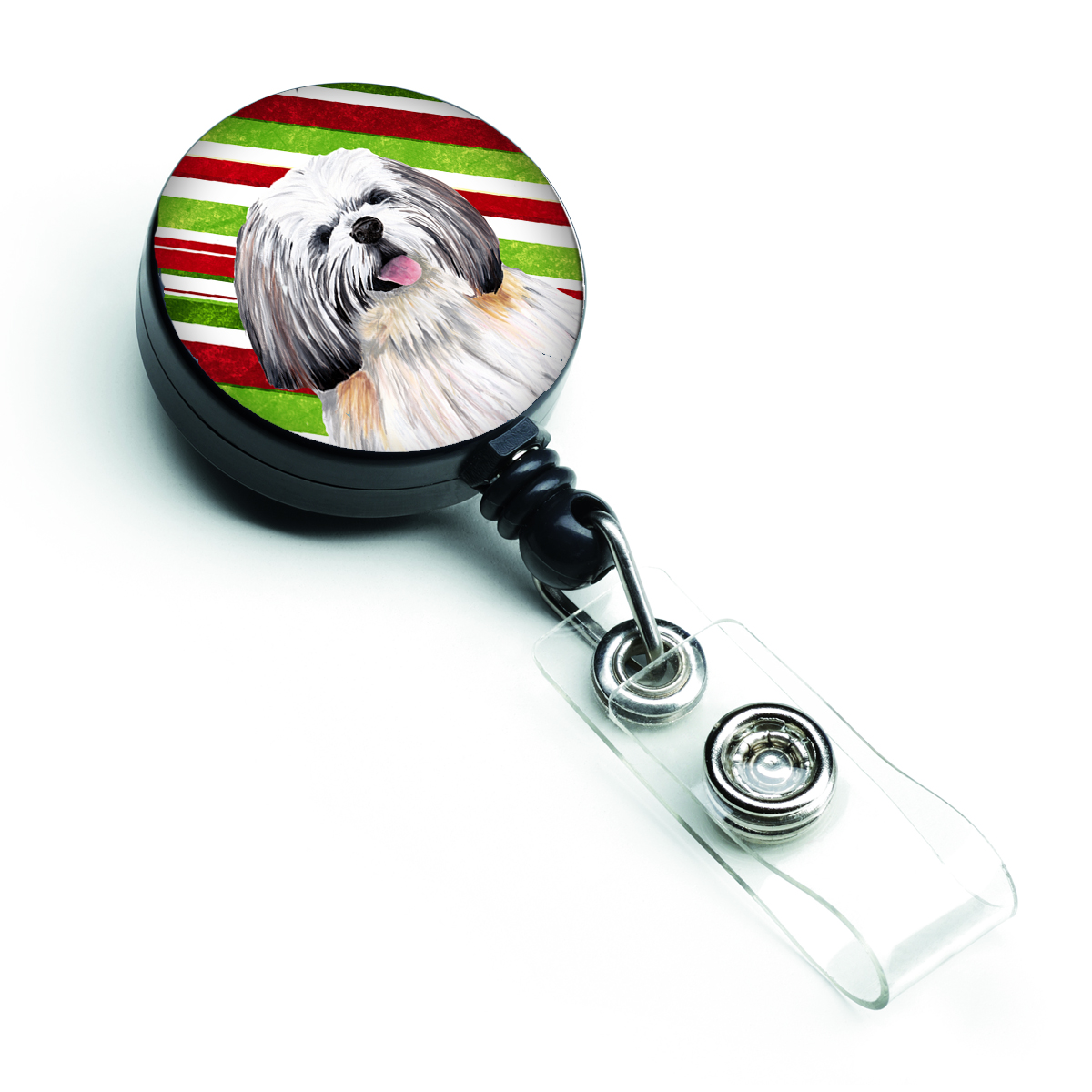 Carolines Treasures SC9343BR Shih Tzu Candy Cane Holiday Christmas Retractable Badge Reel Carolines Treasures SC9343BR Shih Tzu Candy Cane Holiday Christmas Retractable Badge Reel