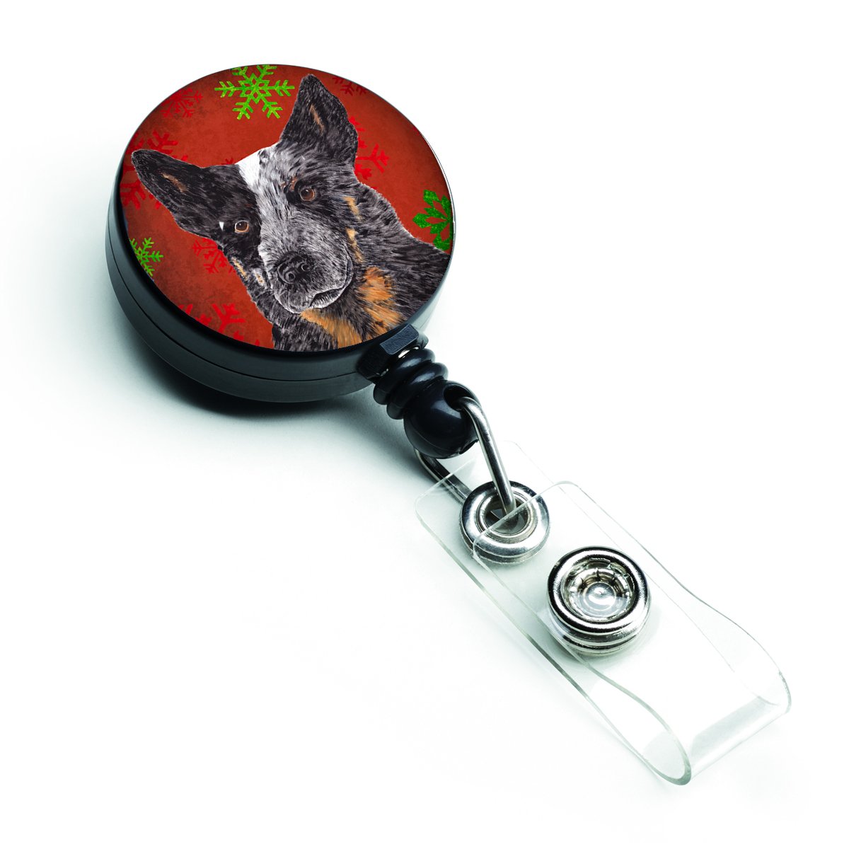 Carolines Treasures SC9436BR Australian Cattle Dog Red & Green Snowflakes Christmas Retractable Badge Reel Carolines Treasures SC9436BR Australian Cattle Dog Red & Green Snowflakes Christmas Retractable Badge Reel