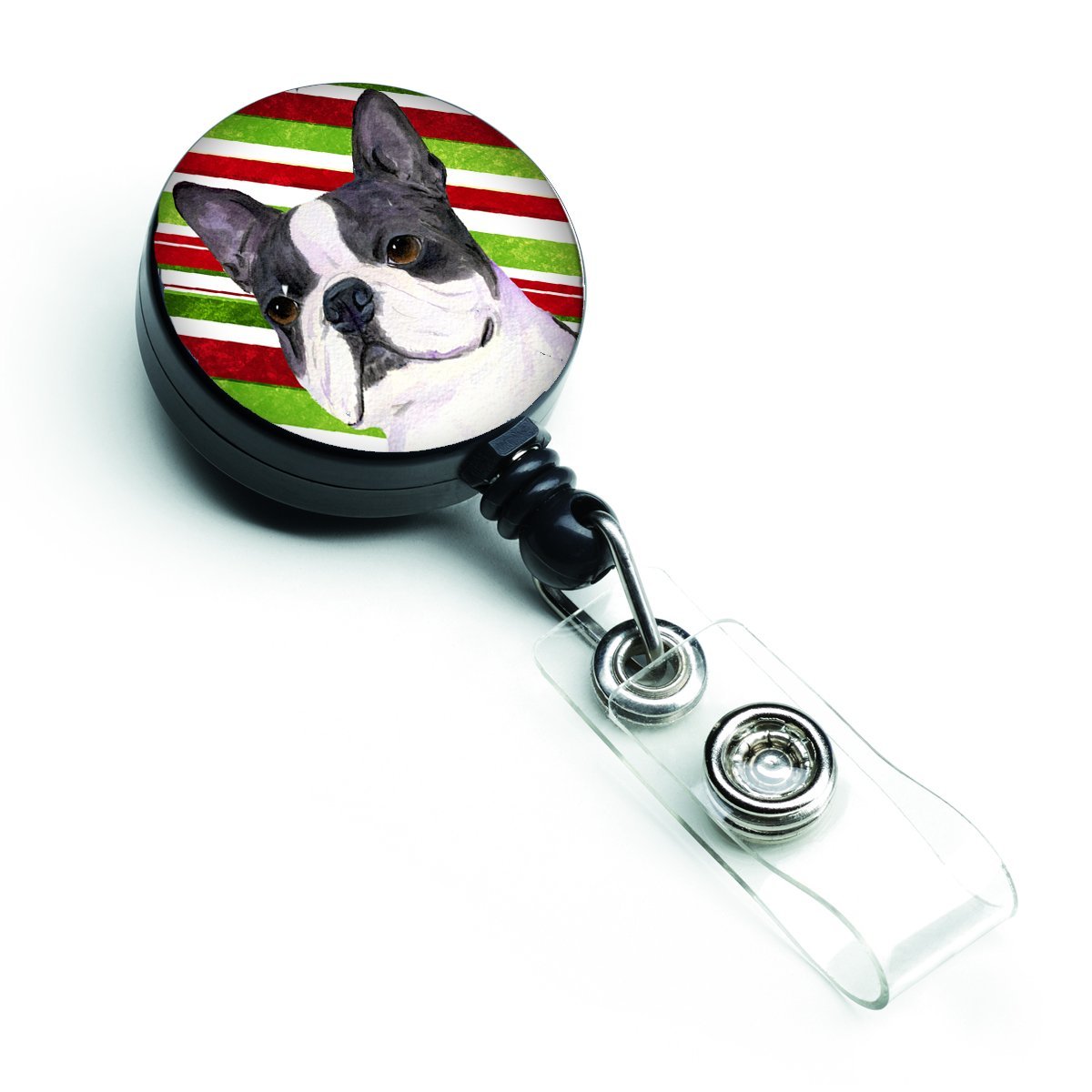 Carolines Treasures SS4585BR Boston Terrier Candy Cane Holiday Christmas Retractable Badge Reel Carolines Treasures SS4585BR Boston Terrier Candy Cane Holiday Christmas Retractable Badge Reel