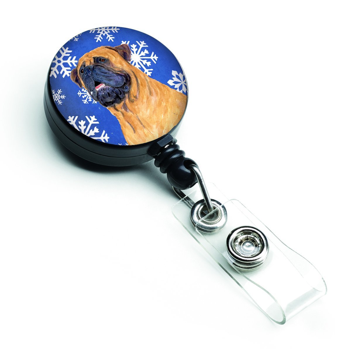 Carolines Treasures SS4658BR Mastiff Winter Snowflakes Holiday Retractable Badge Reel Carolines Treasures SS4658BR Mastiff Winter Snowflakes Holiday Retractable Badge Reel