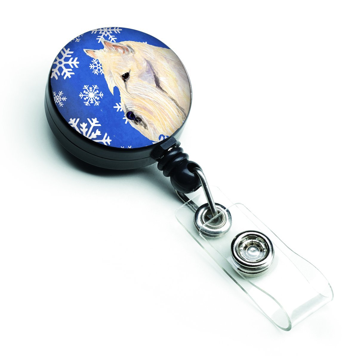 Carolines Treasures SS4668BR Scottish Terrier Winter Snowflakes Holiday Retractable Badge Reel Carolines Treasures SS4668BR Scottish Terrier Winter Snowflakes Holiday Retractable Badge Reel