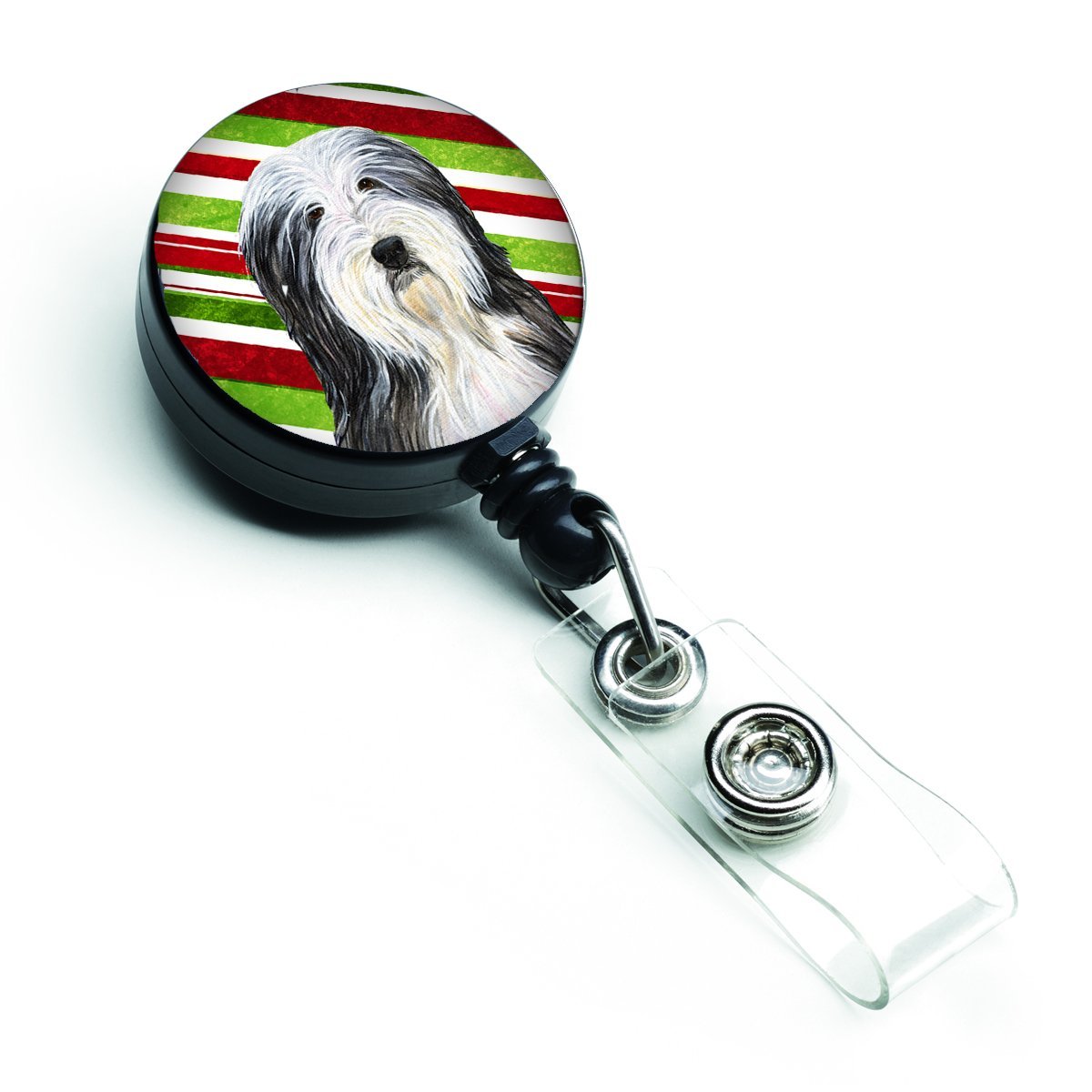 Carolines Treasures SS4566BR Bearded Collie Candy Cane Holiday Christmas Retractable Badge Reel Carolines Treasures SS4566BR Bearded Collie Candy Cane Holiday Christmas Retractable Badge Reel