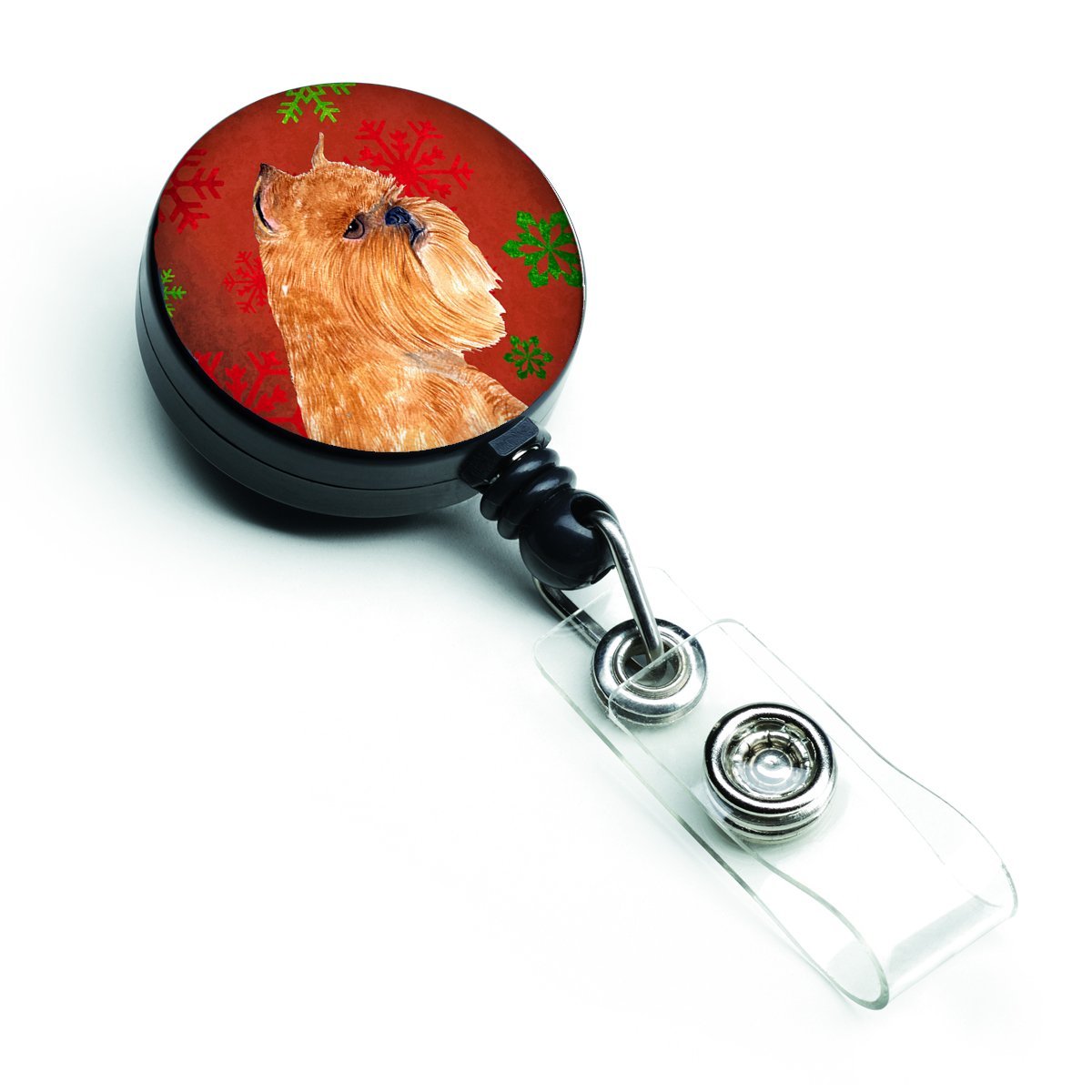 Carolines Treasures SS4701BR Brussels Griffon Red & Green Snowflakes Holiday Christmas Retractable Badge Reel Carolines Treasures SS4701BR Brussels Griffon Red & Green Snowflakes Holiday Christmas Retractable Badge Reel