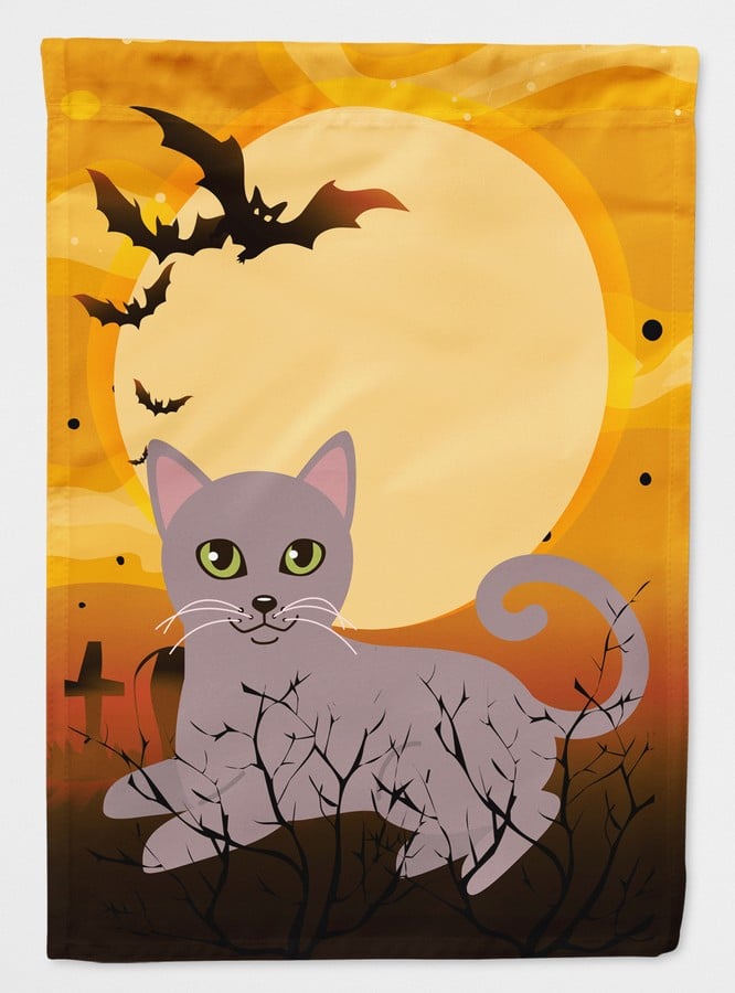 Halloween Russian Blue Cat Flag Canvas House Size