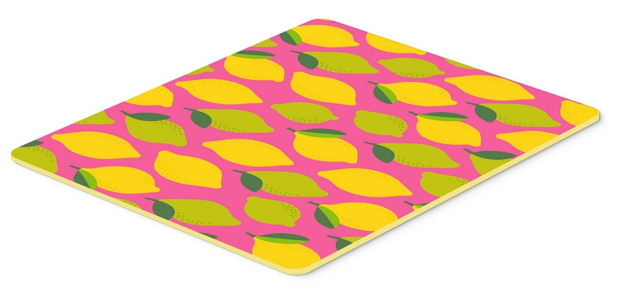 Bb5143cmt Lemons & Limes On Pink Kitchen Or Bath Mat, 20 X 30 In.