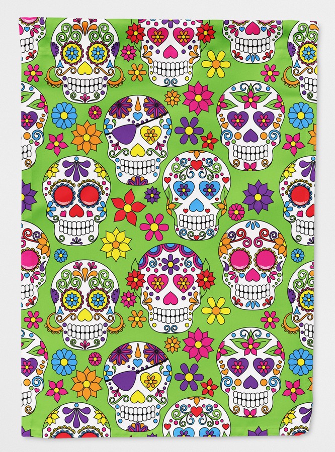 Day of the Dead Green Flag Garden Size
