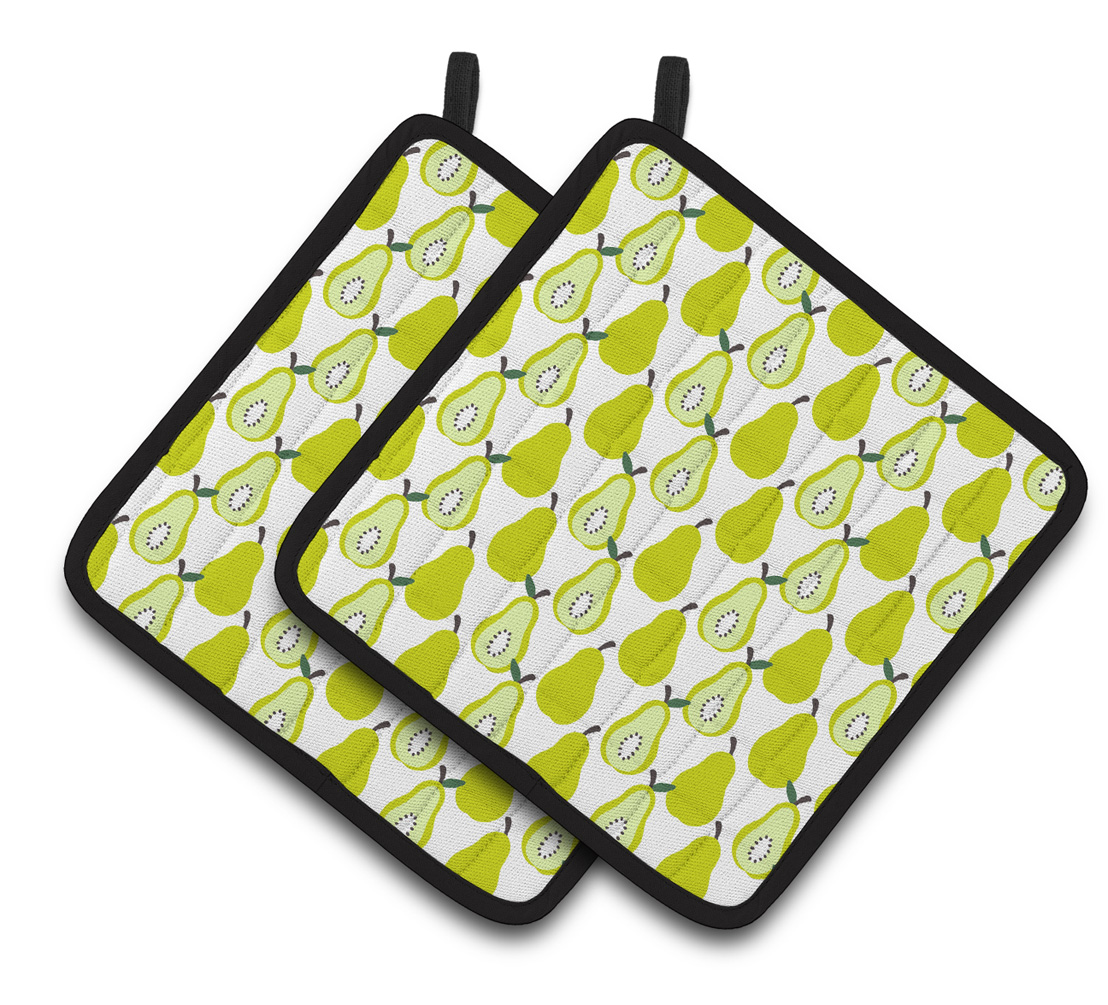 Bb5147pthd Pears On White Pair Of Pot Holders