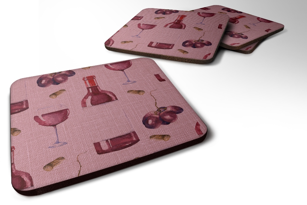 UPC 785578455543 product image for Red Wine on Linen Foam Coaster | upcitemdb.com