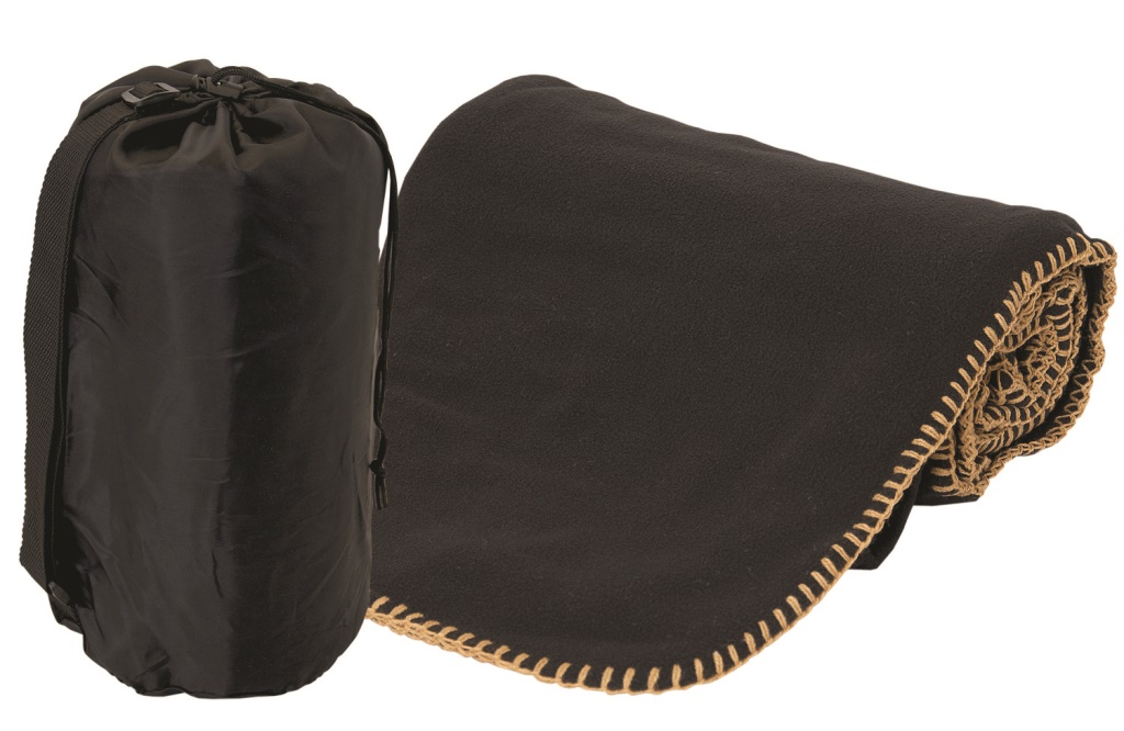 B5060 Fleece Blanket In A Bag - Black - 12 Pack