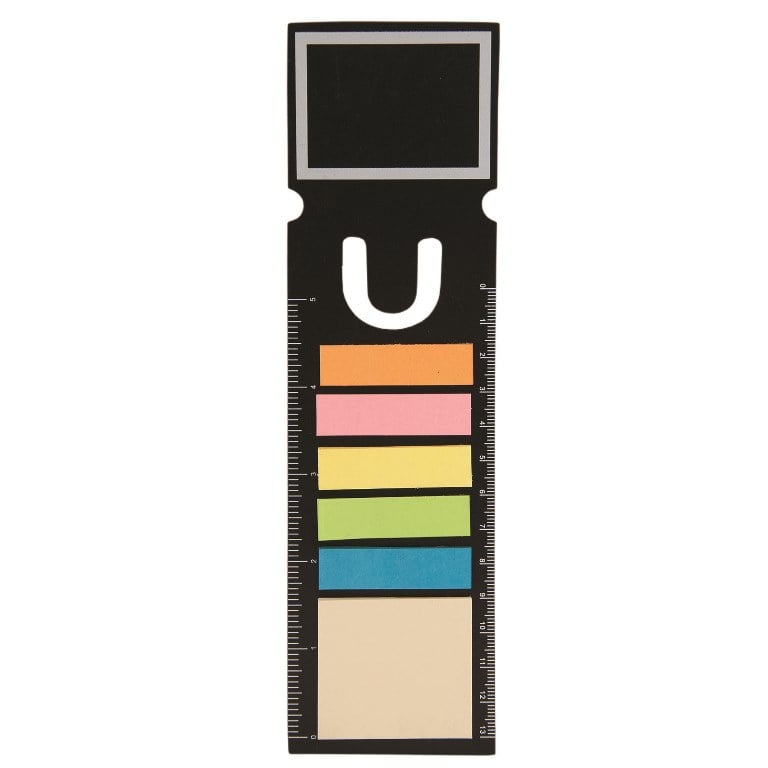 Da8427 Rectangle Book Mark With 150 Sticky Notes - Black - 50 Pack