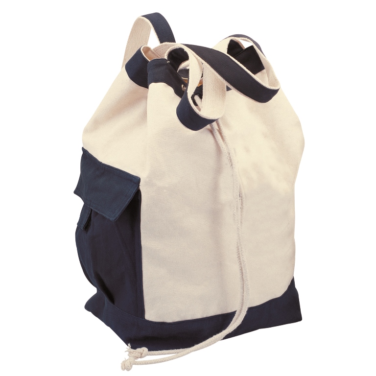 E2308 Duffle Bag Natural With Navy - 12 Pack