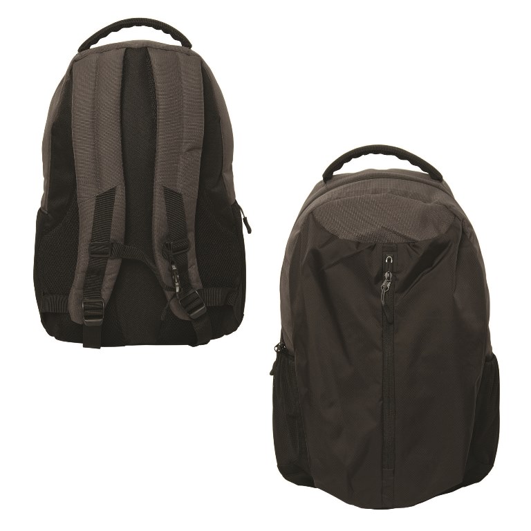 Kn6525 Zip Checker Laptop Backpack Black Dark Grey - 6 Pack