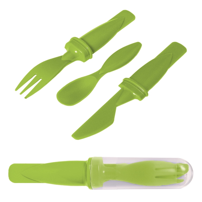 Kp6641 Lunch Mate Cutlery Set - Lime Green / Clear - 12 Pack