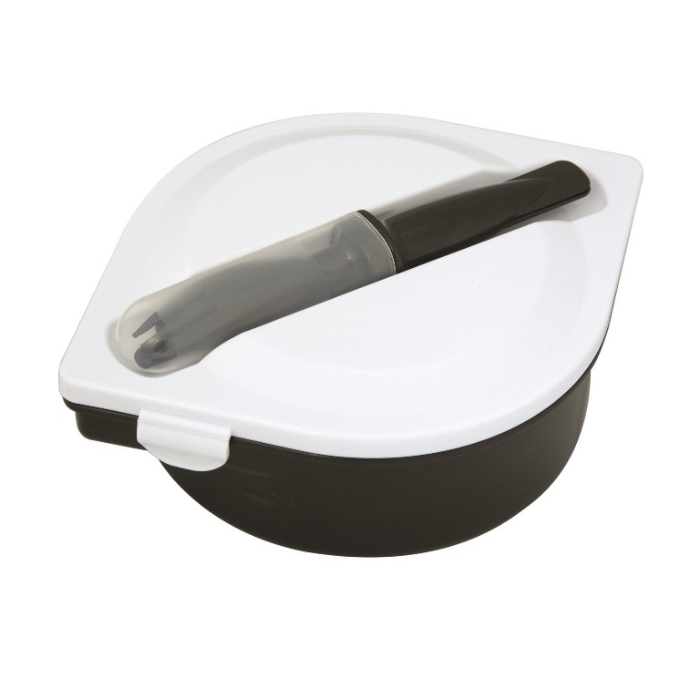 Kp8581 Munch N Go Lunch Container With Cutlery - Black / White - 12 Pack