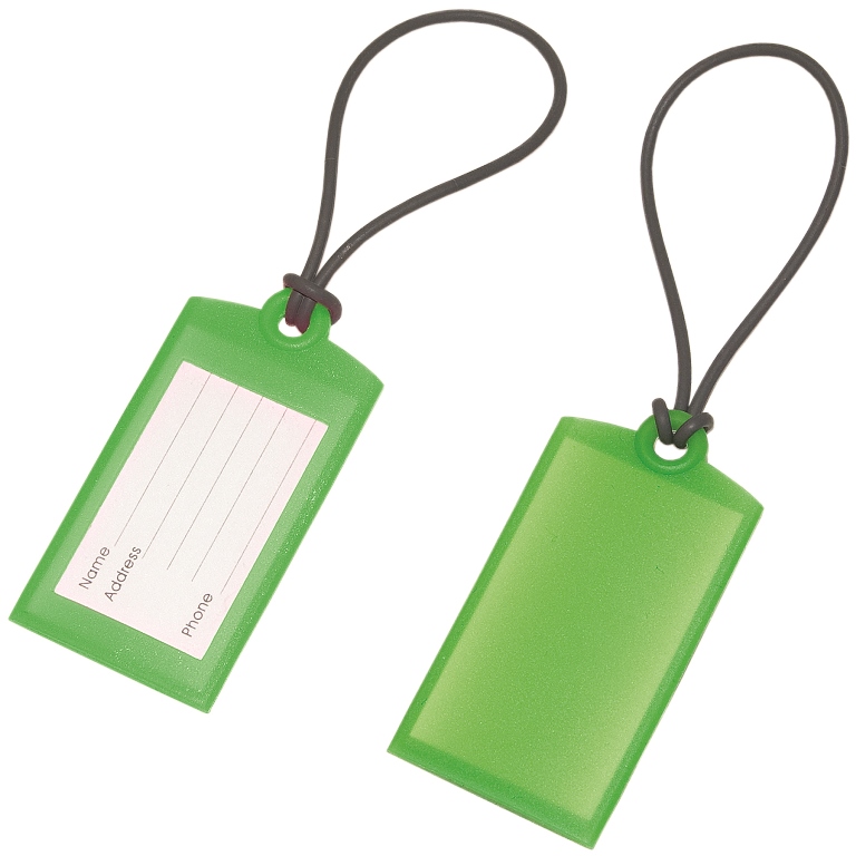 Lt4998 Silicone Luggage Tag - Green - 12 Pack
