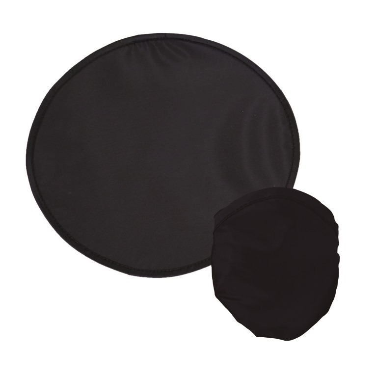 M0170 Lightweight Nylon Frisbee With Nylon Pouch - Black / Black Pouch - 50 Pack
