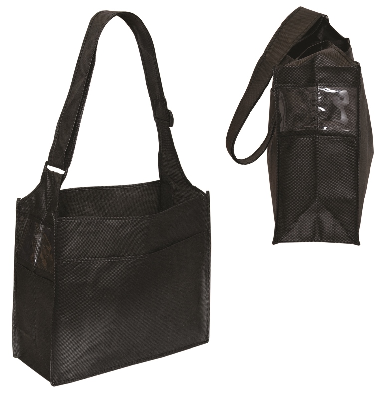 Nw3788 90 G Non Woven Convention Tote - Black - 12 Pack