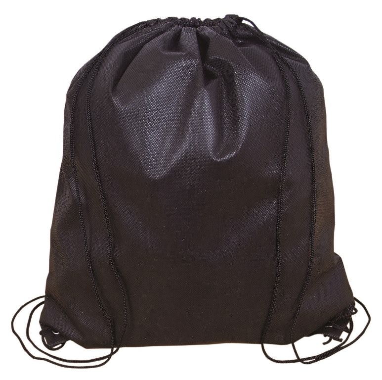 Nw4190 Jumbo Non Woven Drawstring Backpack - Black - 12 Pack
