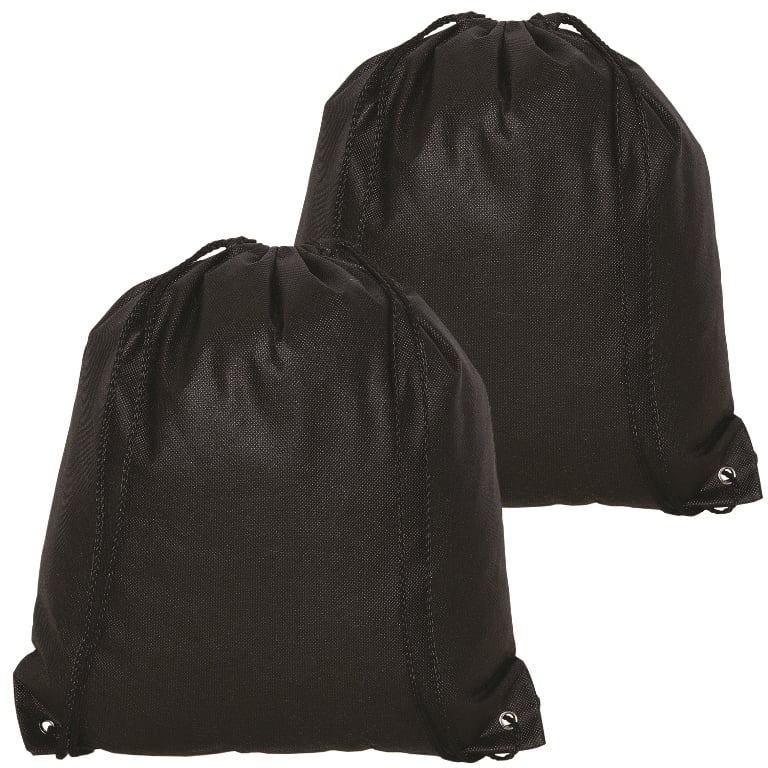 Nw4801 Non Woven Drawstring Backpack - All Black - 12 Pack