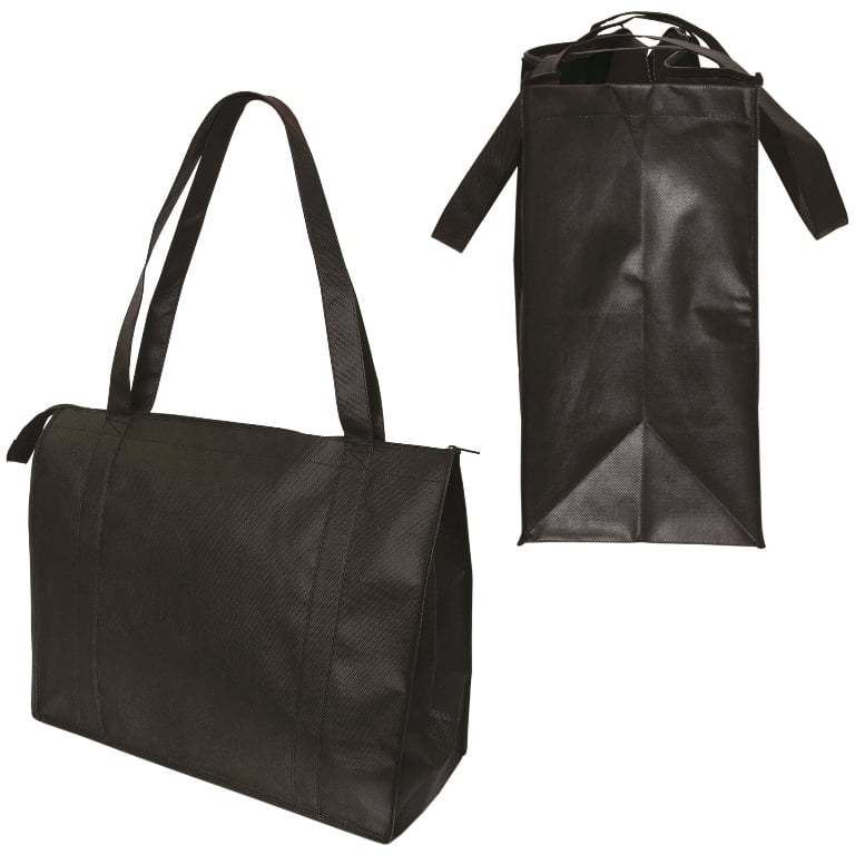 Nw4835 Oversize Non Woven Convention Tote - Black - 12 Pack