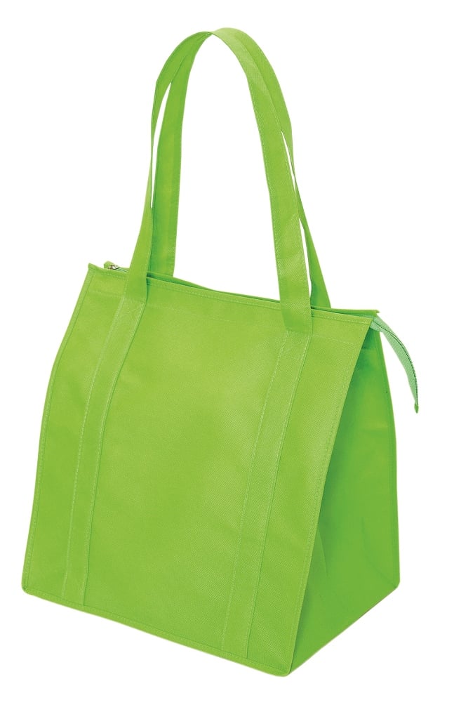 Nw5770 Non Woven Jumbo Zippered Tote - Lime Green - 12 Pack