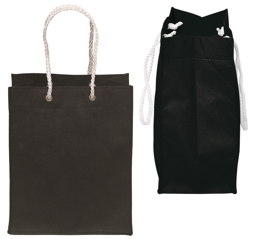 Nw6860 Mini Non Woven Tote / Gift Bag - Black - 12 Pack