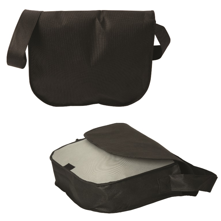 Nw8737 The Mover Non Woven Messenger Bag Black Grey - 12 Pack