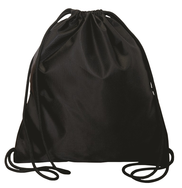 P5036 Metallized Grommets Drawstring Backpack - Black - 12 Pack