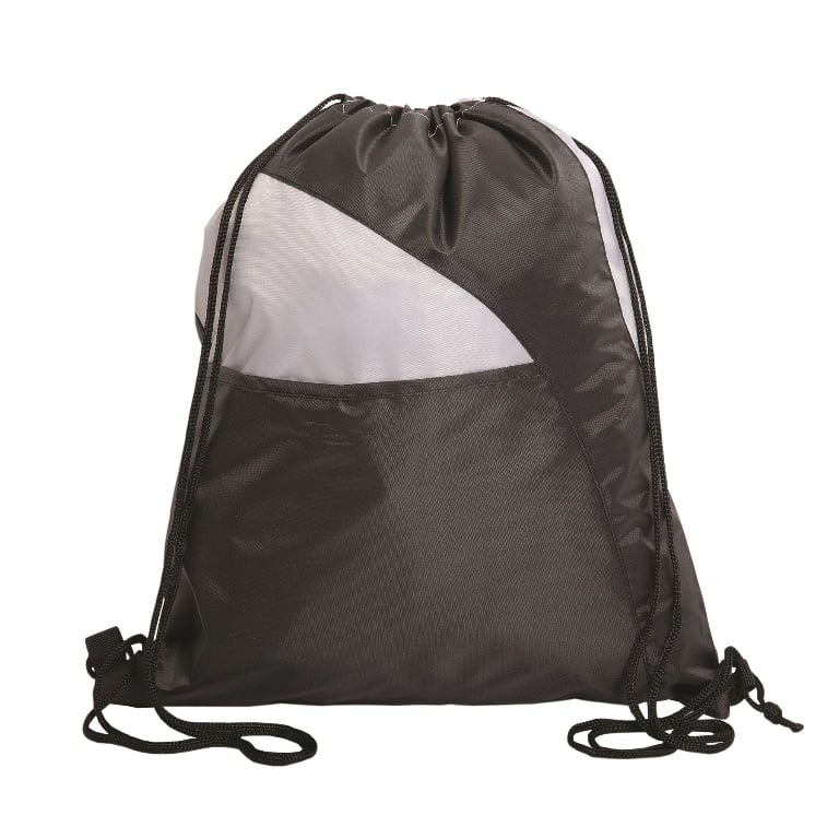 P6353 Drawstring Backpack Black Black - 12 Pack