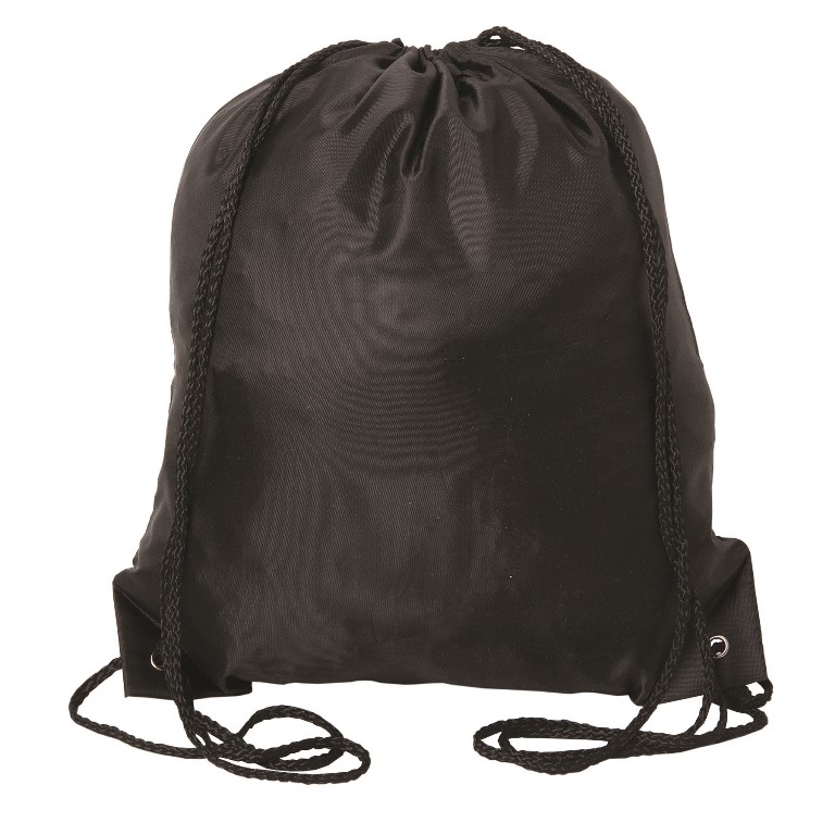 P8285 Aloha Drawstring Backpack - Black - 12 Pack