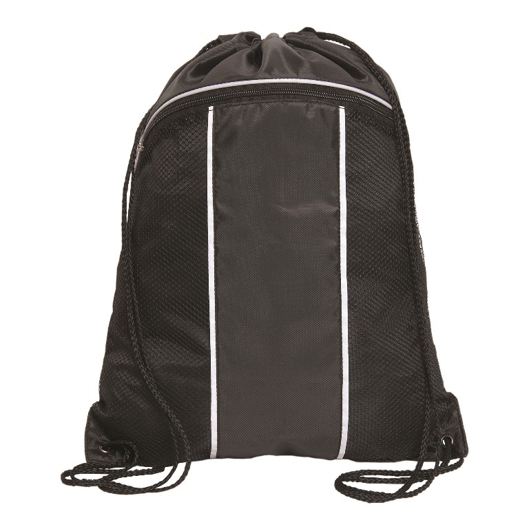 P8556 Surf Drawstring Backpack - All Black - 12 Pack