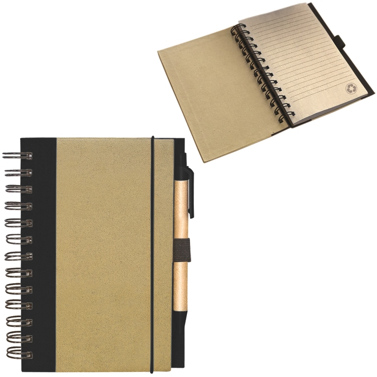 Recycled Cardboard Notepad - Black / Natural