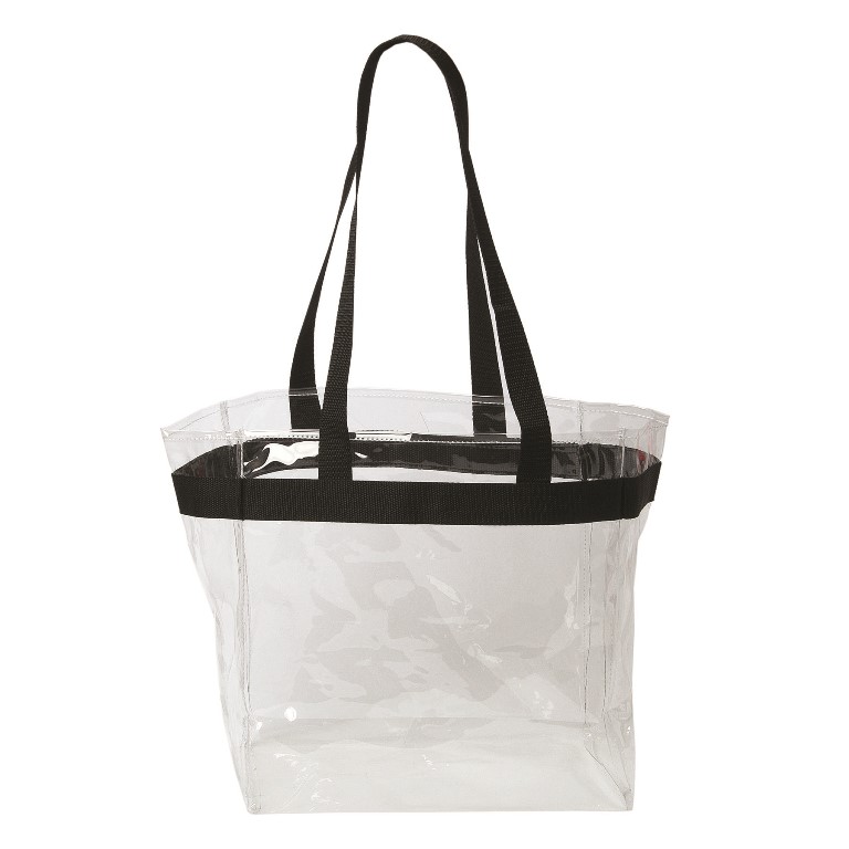 The Stadium Clear Vinyl Tote - Clear / Black