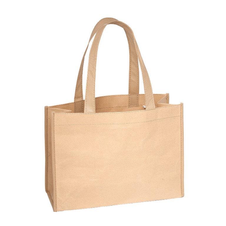 To8692 Nifty Green Kraft Paper Tote - Brown - 12 Pack