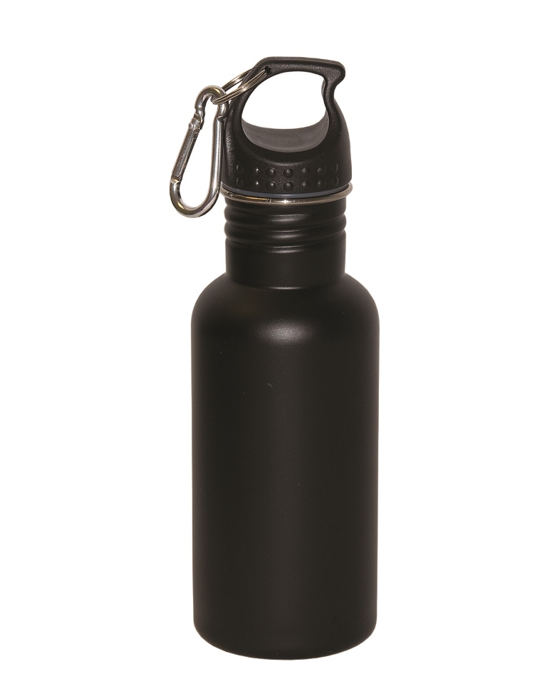 Wb7075 Wide Mouth 500 Ml 17 Oz Stainless Steel Water Bottle - Black With Matte Finish - 12 Pack