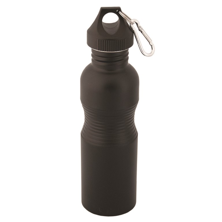 Wb8342 Wide Mouth 750 Ml 25 Oz Stainless Steel Water Bottle - Black With Matte Finish - 12 Pack