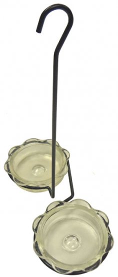 Clfwhd Hanging Double Dish Feeder, Clear