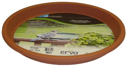 D14cl 14 In. Dia. Bird Bath Plastic Dish, Terra Cotta