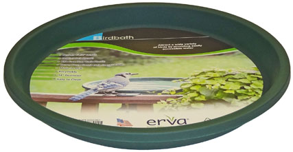 D14gr 14 In. Dia. Bird Bath Plastic Dish, Green