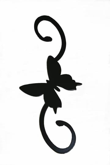 Dh7b 7 In. Decorative S-hook - Butterfly, Black