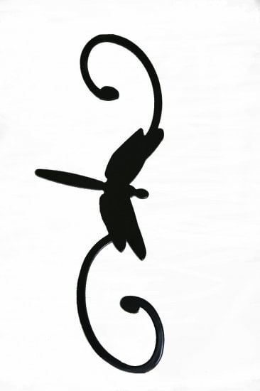 Dh7d 7 In. Decorative S-hook - Dragonfly, Black